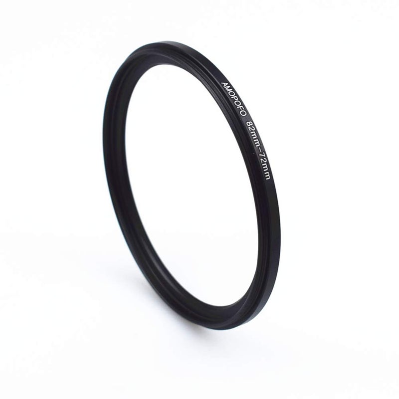 Amopofo 82mm to 72mm Step-Down Rings Lens Filters Ring Compatible with UV,ND,CPL,Made of CNC Machined Metal with Matte Black Electroplated Finish,All 82mm Camera Lenses & 72mm Accessories - Image 1